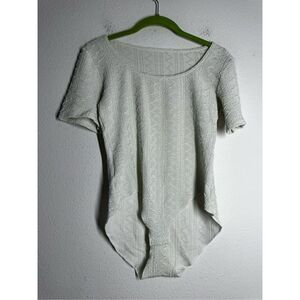 Vintage Wolff 3D Bodysuit Size L Ivory Gray